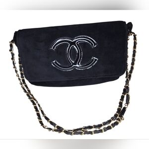 CHANEL Precision Black VIP Pouch with Chain
